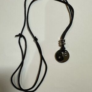 Black Cord Necklace with Magnetic Yin Yang Pendant